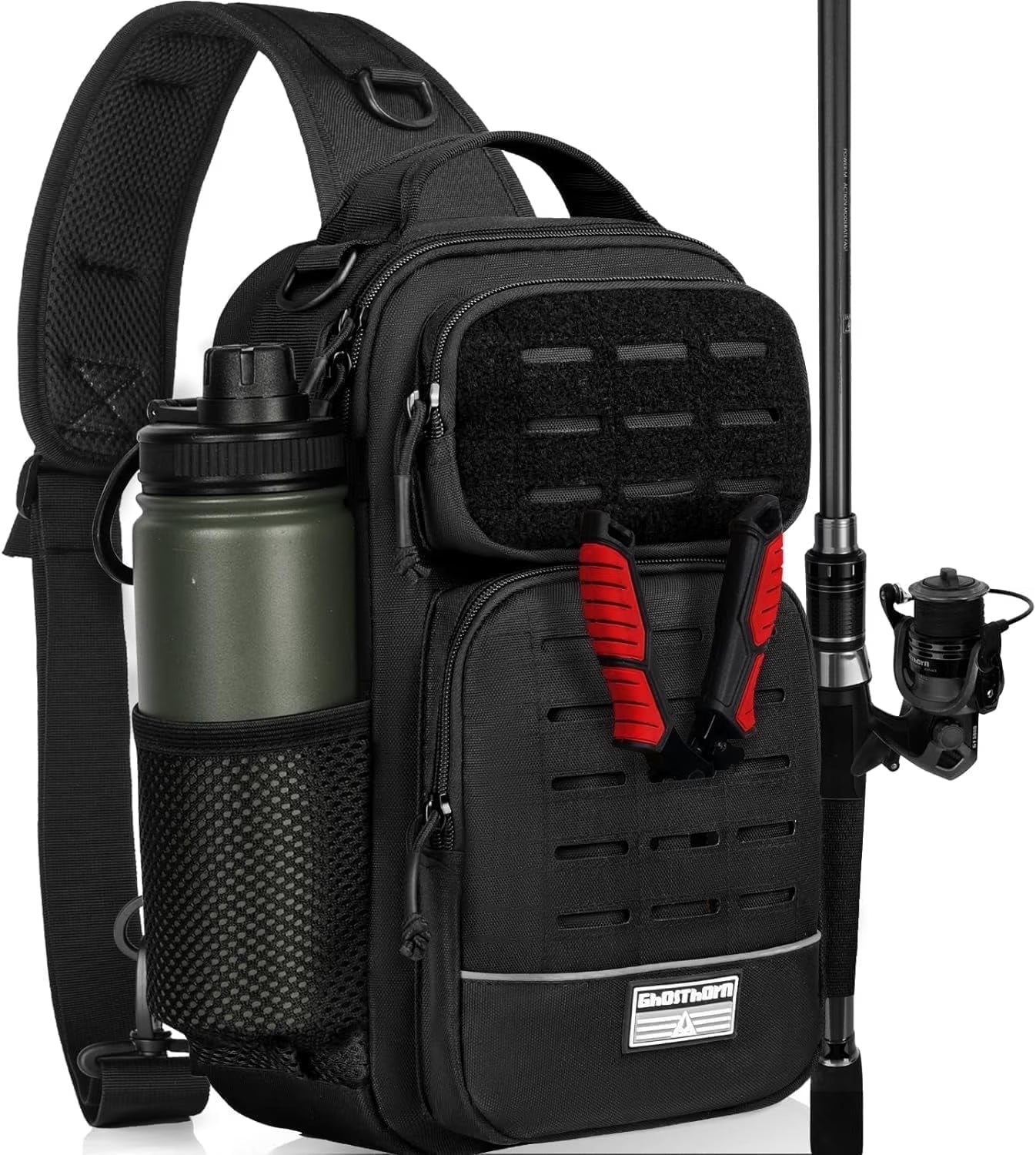 Fishing Backpack Tackle Sling Bag -Lightweight Sling Tackle Storage Bag- Fishing Backpack with Rod Holder Gifts for Mother Father
