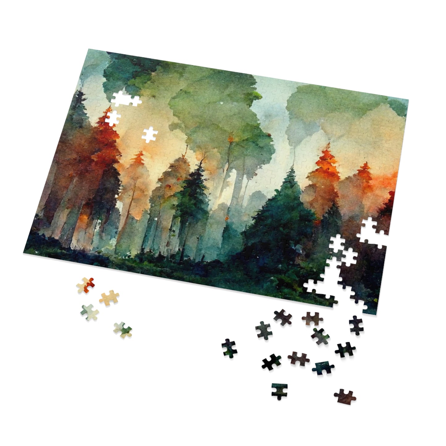 Painted Mountain Jigsaw Puzzle with Tin