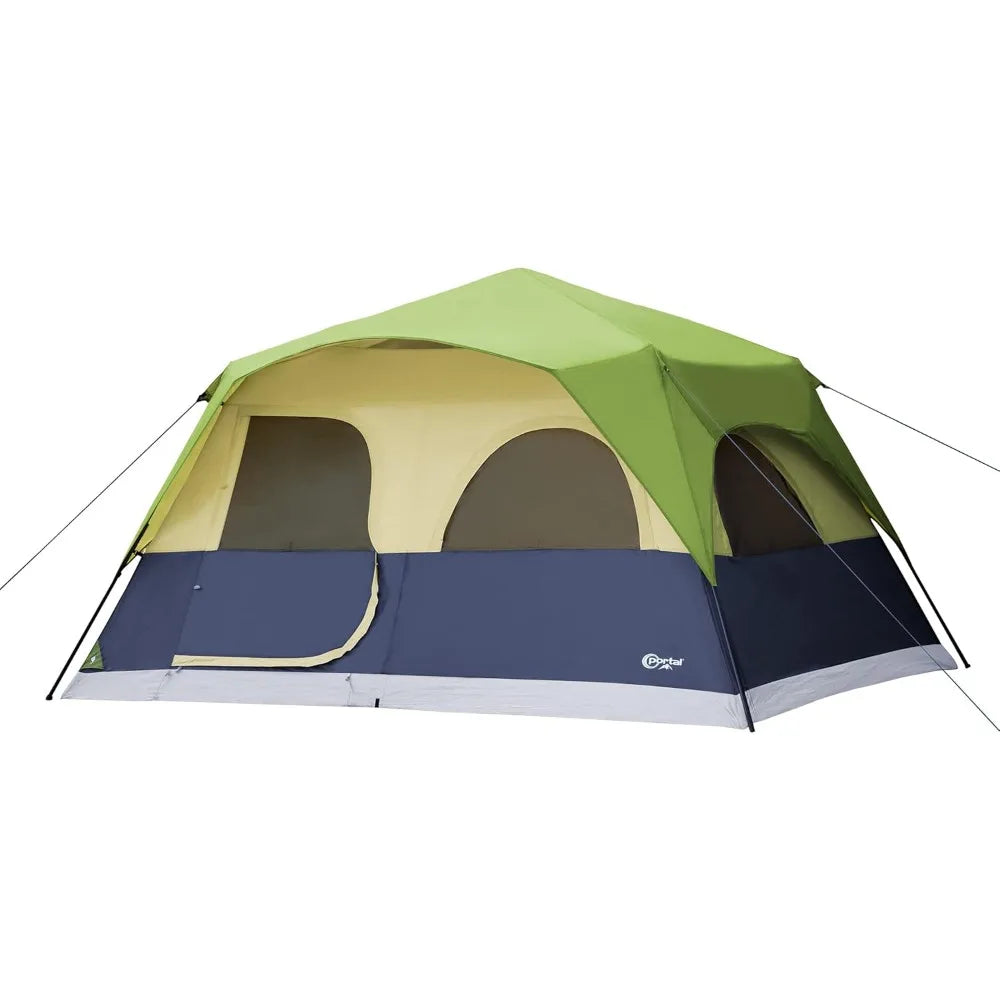 Camping Tent, 8 Person, Instant Set Up, Large Water Resistant with 5 Large Mesh Windows, Rainfly, Carry