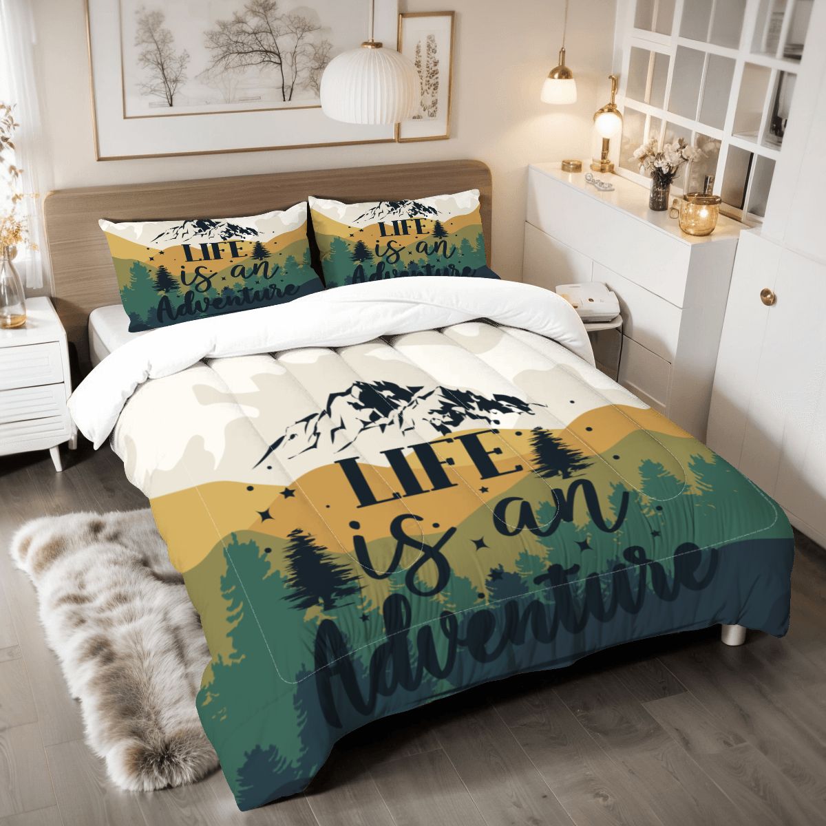 Let the Adventure Begin King Comforter 3 Pcs Set