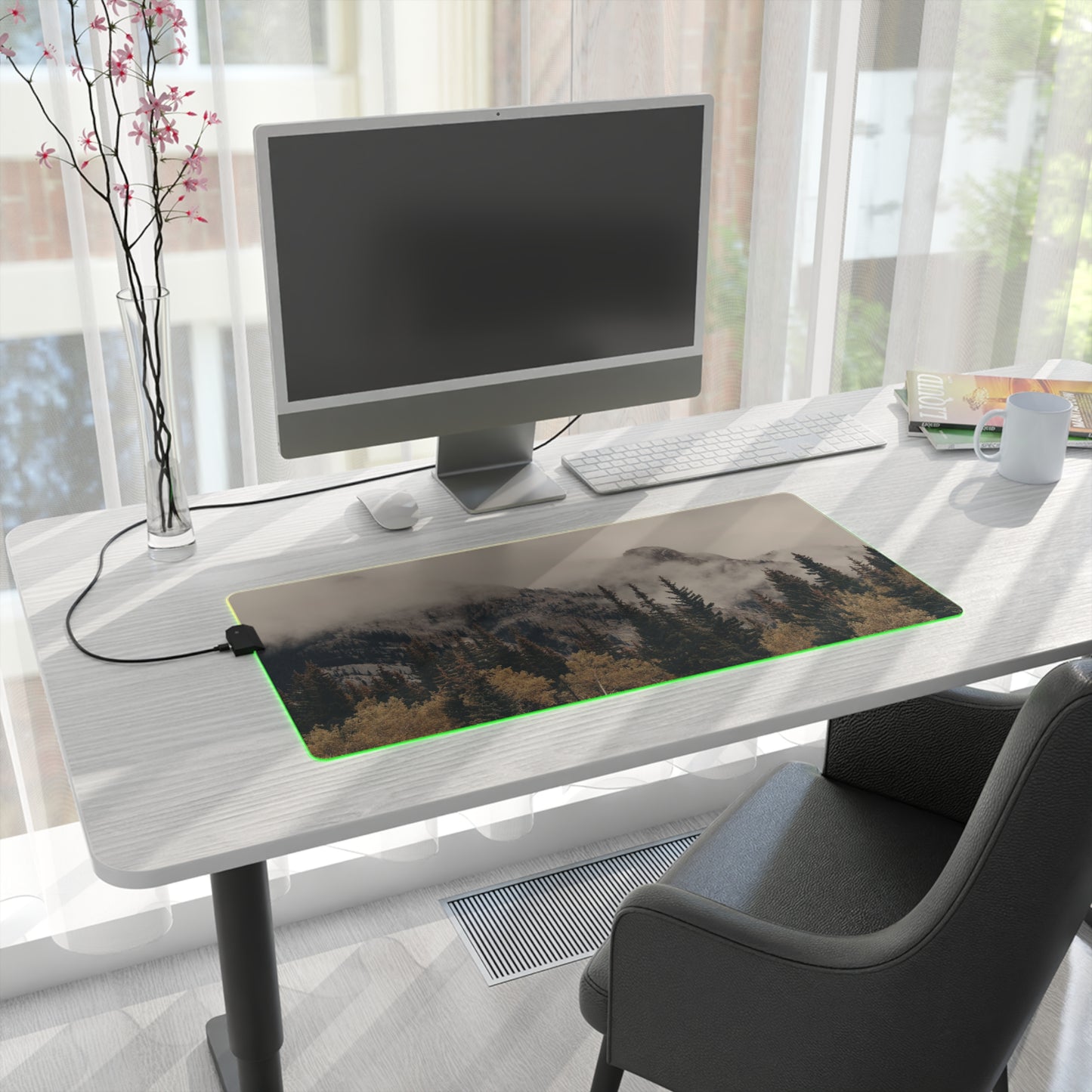 Gaming Mouse Pad - Fog Mountain LED Design