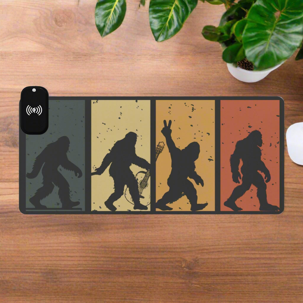 Bigfoot Roads - LED Gaming Mouse Pad, Wireless Charging