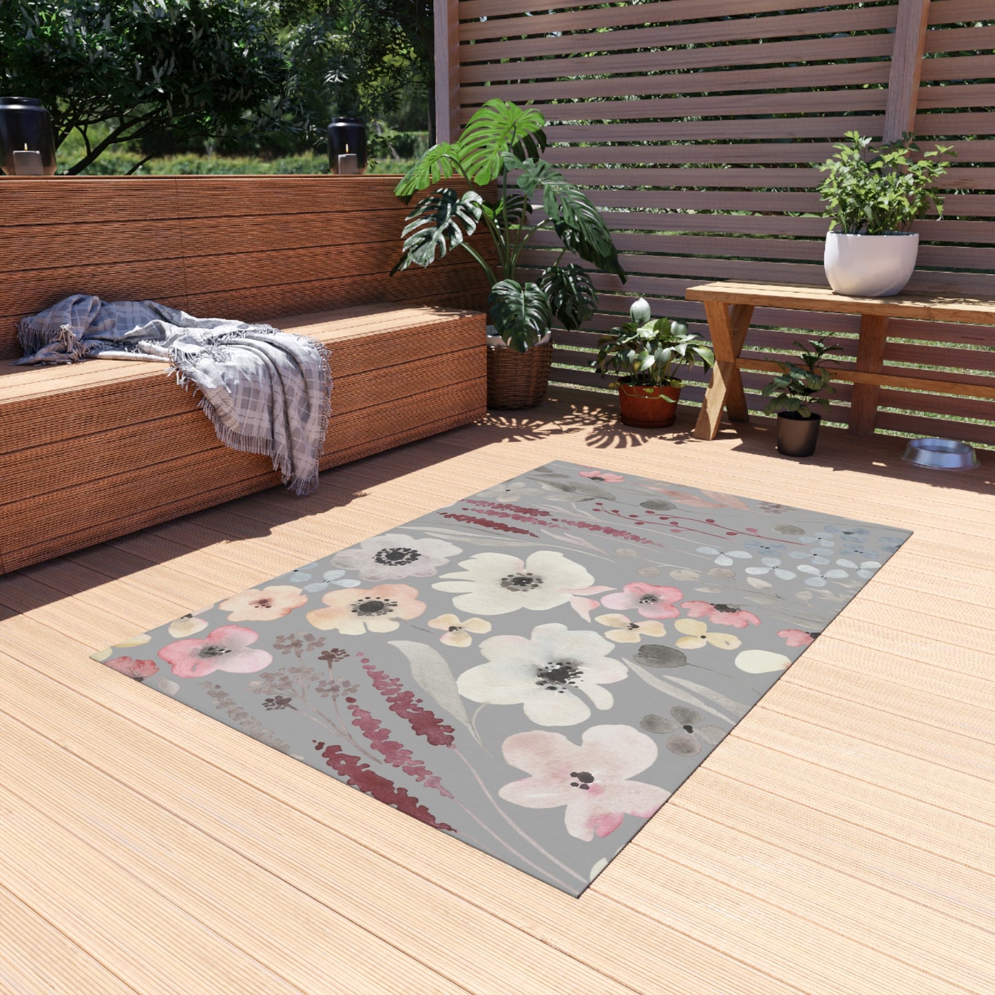 Pastel Flower Outdoor Rug