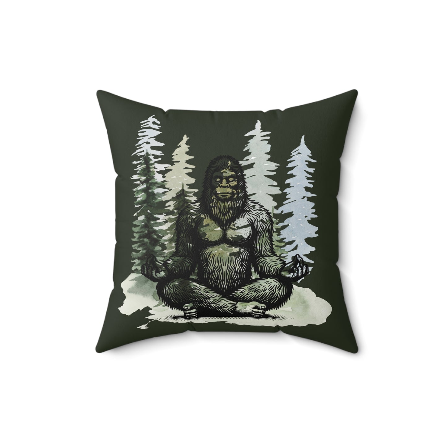 Bigfoot Zen Square Pillow