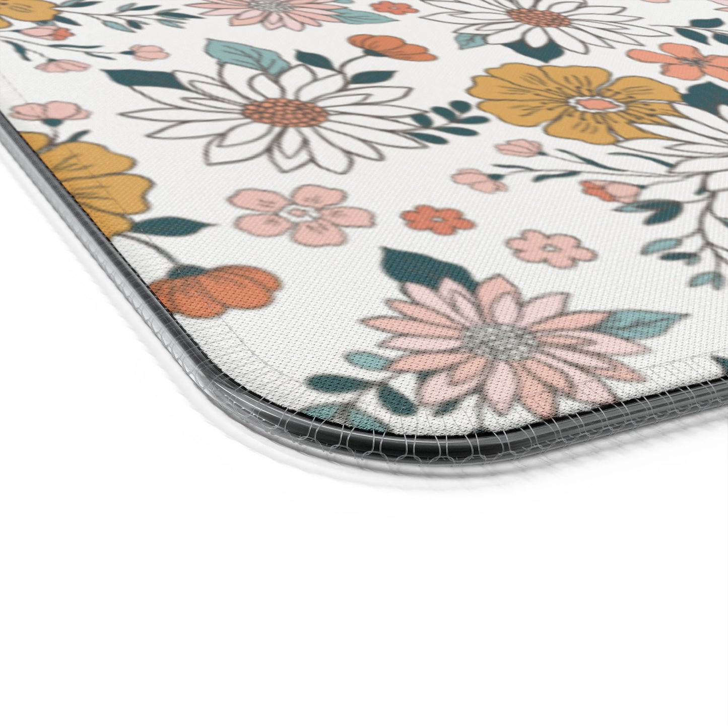 Retro Flower LED Gaming Mouse Pad, Wireless Charging