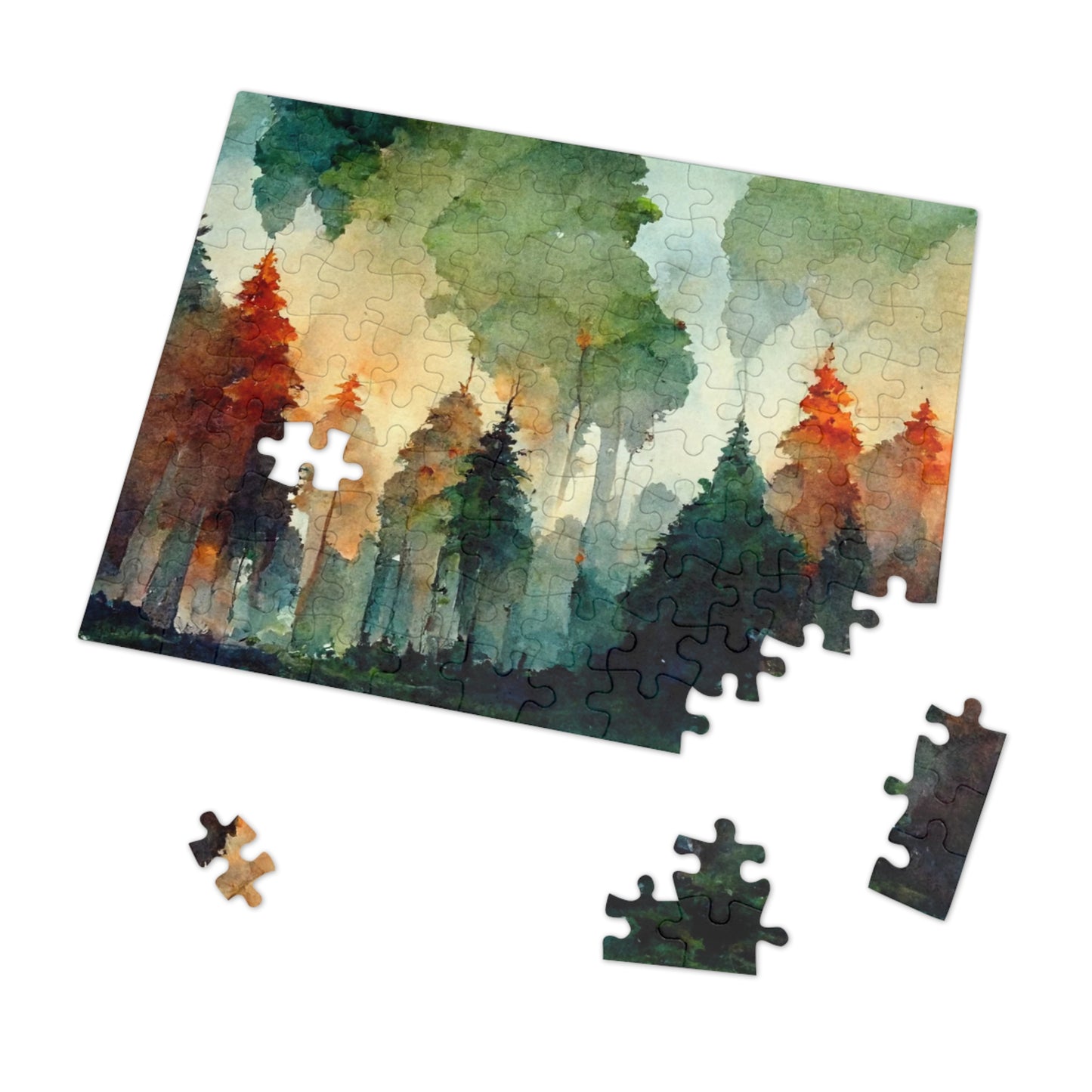 Painted Mountain Jigsaw Puzzle with Tin