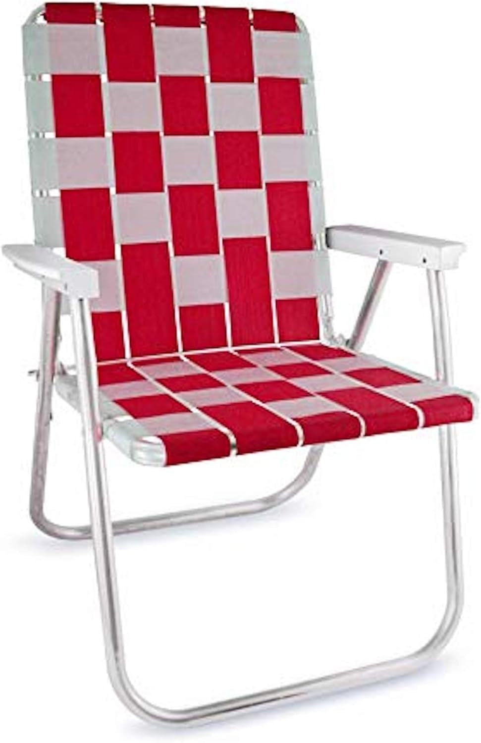 Folding Aluminum Outdoor Patio Lawn Chair | Heavy-Duty Webbed Chairs for Camping, Sports, Beach, Yard & Tailgating | Lightweight Portable | Classic - Bright White