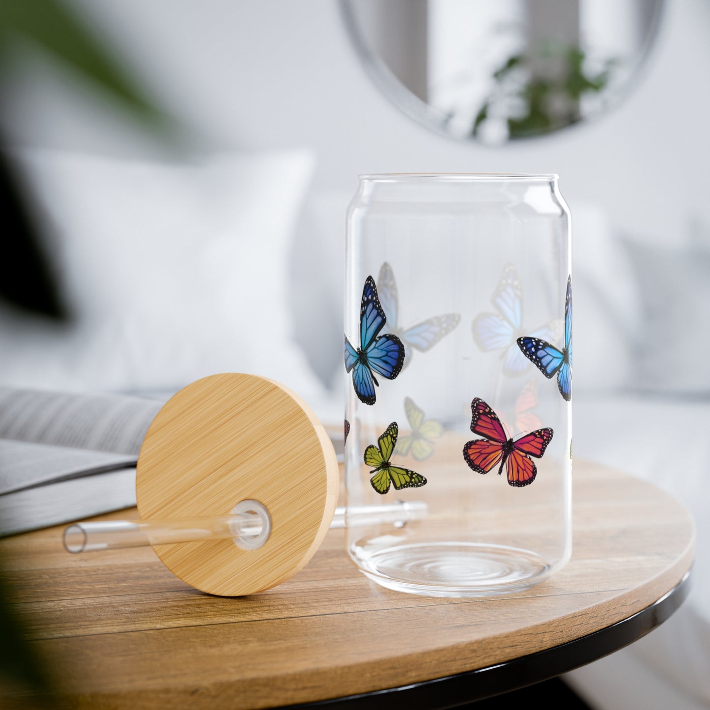 Butterfly Sipper Glass, 16oz