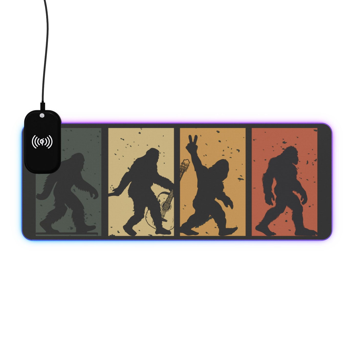 Bigfoot Roads - LED Gaming Mouse Pad, Wireless Charging