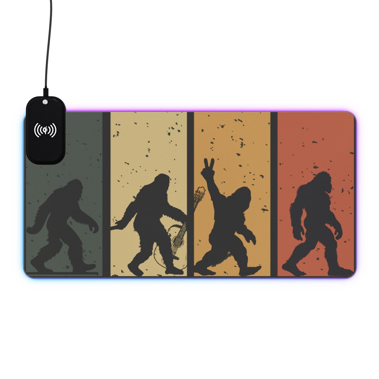Bigfoot Roads - LED Gaming Mouse Pad, Wireless Charging