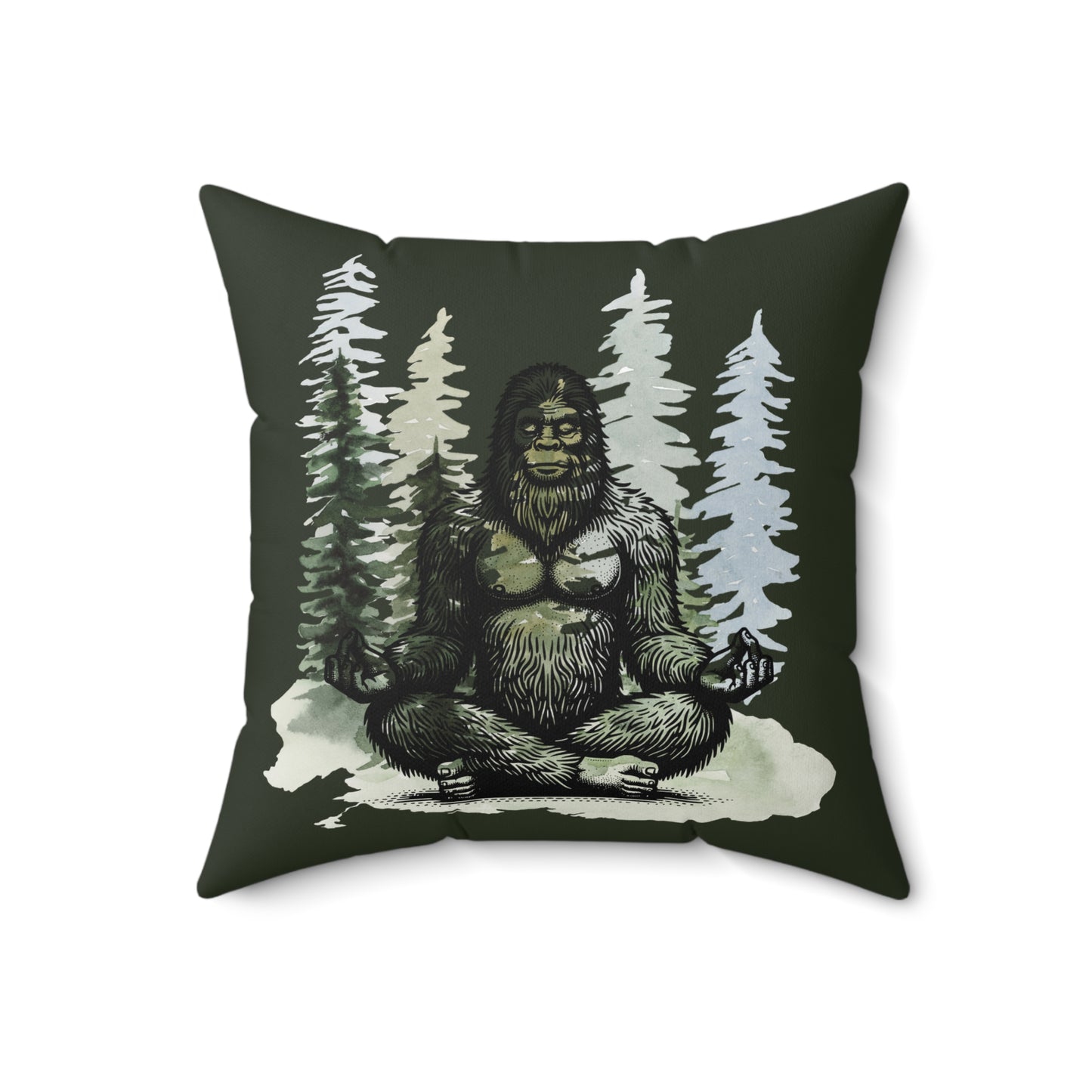 Bigfoot Zen Square Pillow