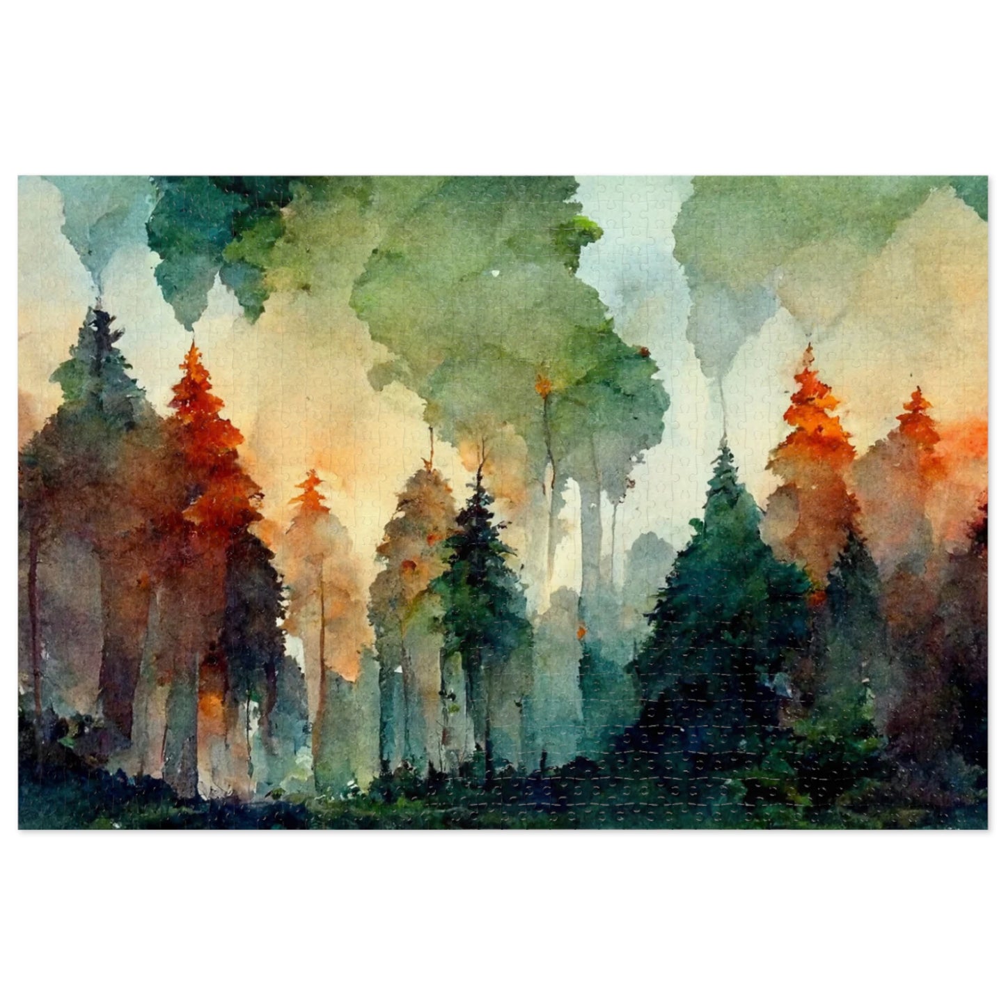 Painted Mountain Jigsaw Puzzle with Tin