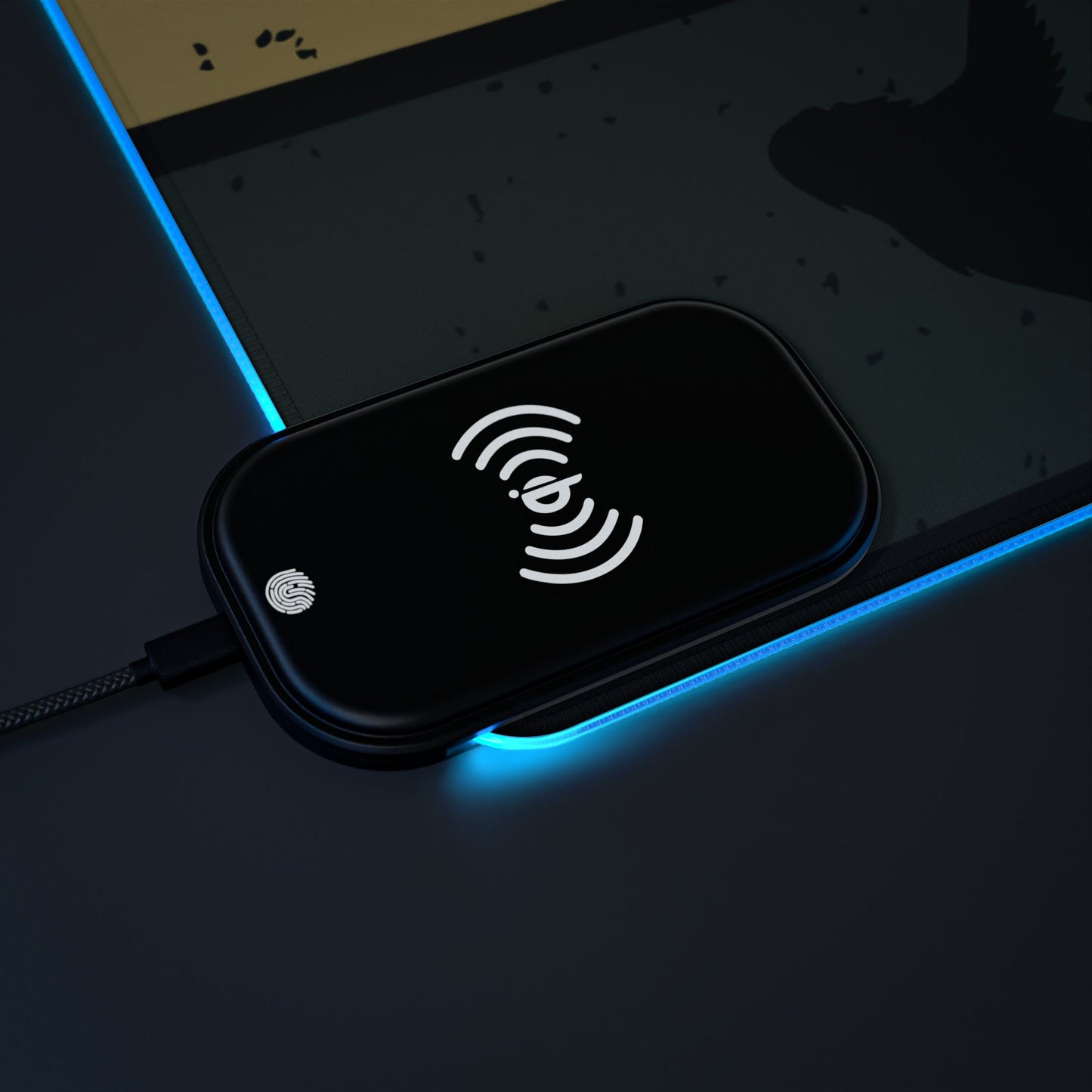 Bigfoot Roads - LED Gaming Mouse Pad, Wireless Charging