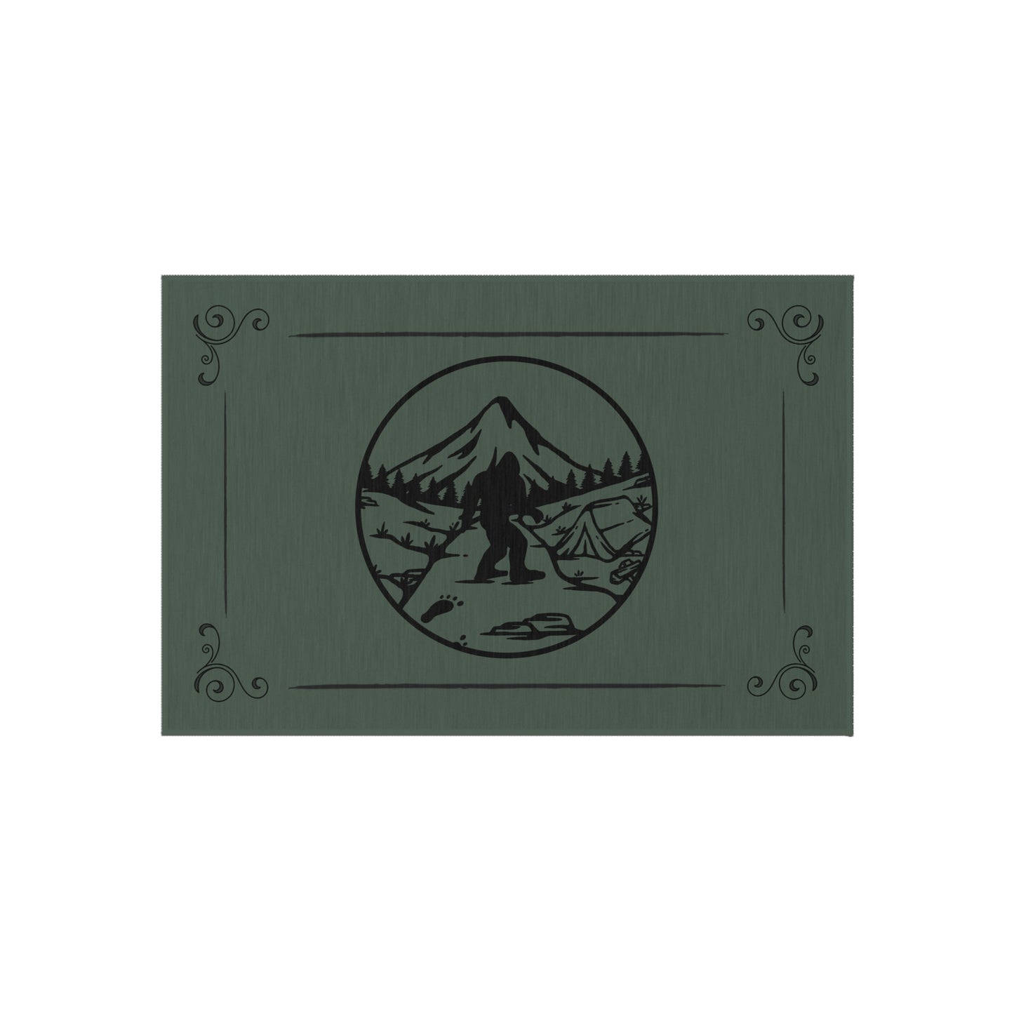 Bigfoot Army Green Outdoor Rug