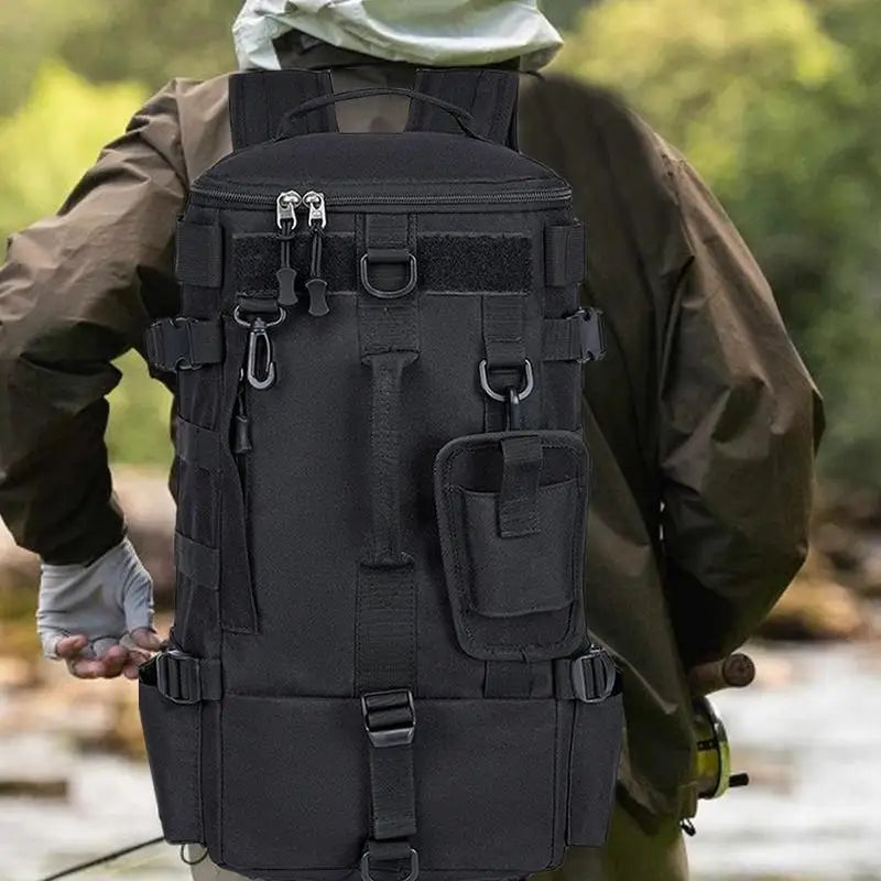 Fishing Tackle Box Backpack - With Rod Holders
