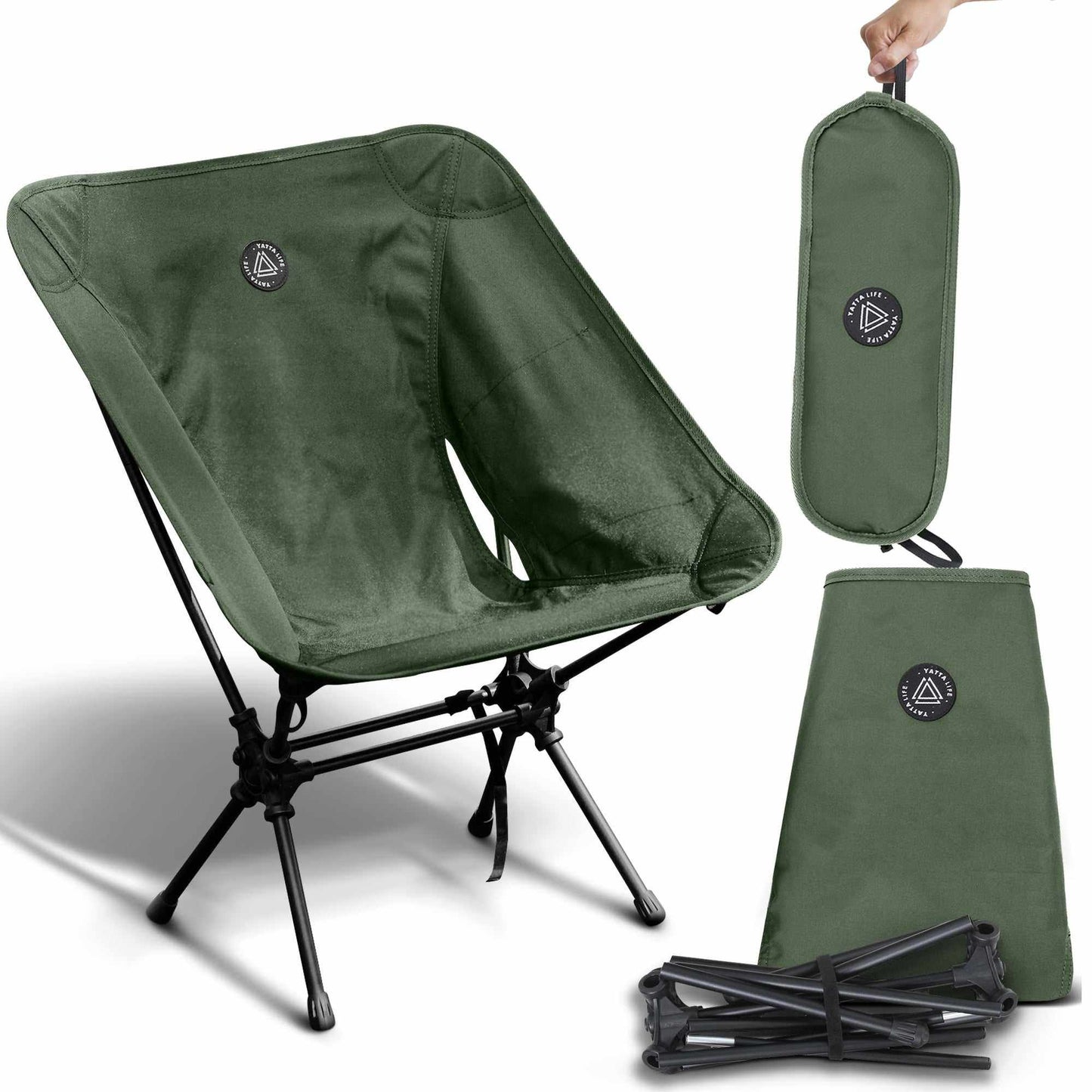 Low Back Ultralight Folding Camping Chair With Storage Pouch