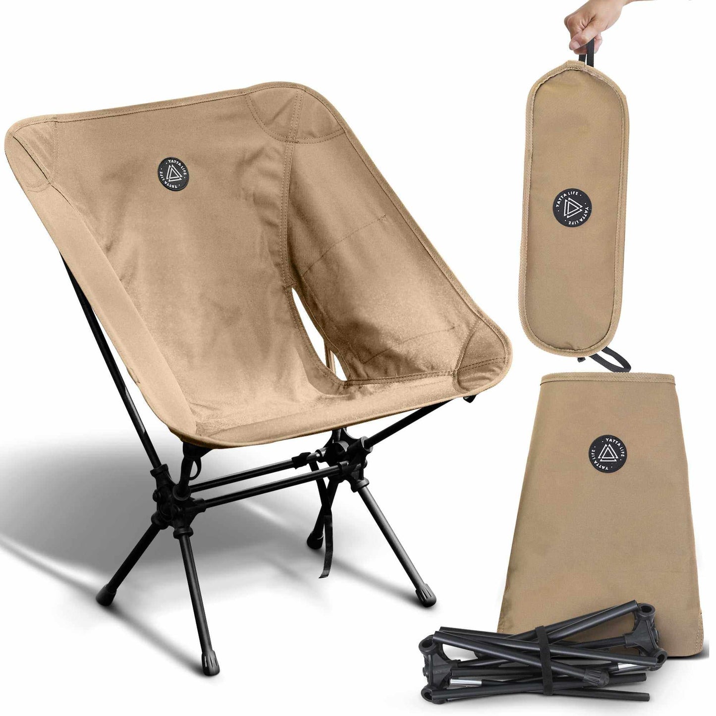 Low Back Ultralight Folding Camping Chair With Storage Pouch
