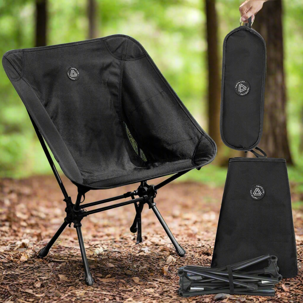 Low Back Ultralight Folding Camping Chairs - With Storage Pouch