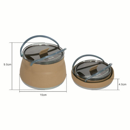 Outdoor Silicone Water Kettle Camping Folding Pot Portable Camping