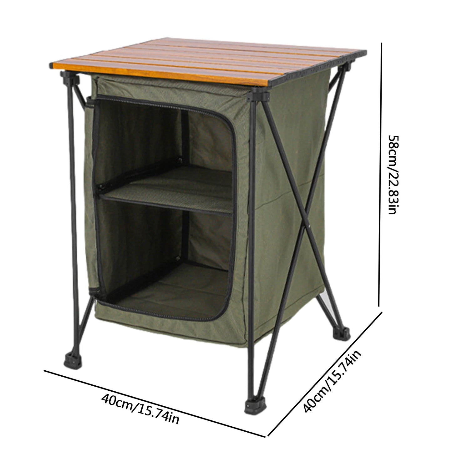 Folding Outdoor Cooking Cupboard Storage Organizer For Camping Kitchen