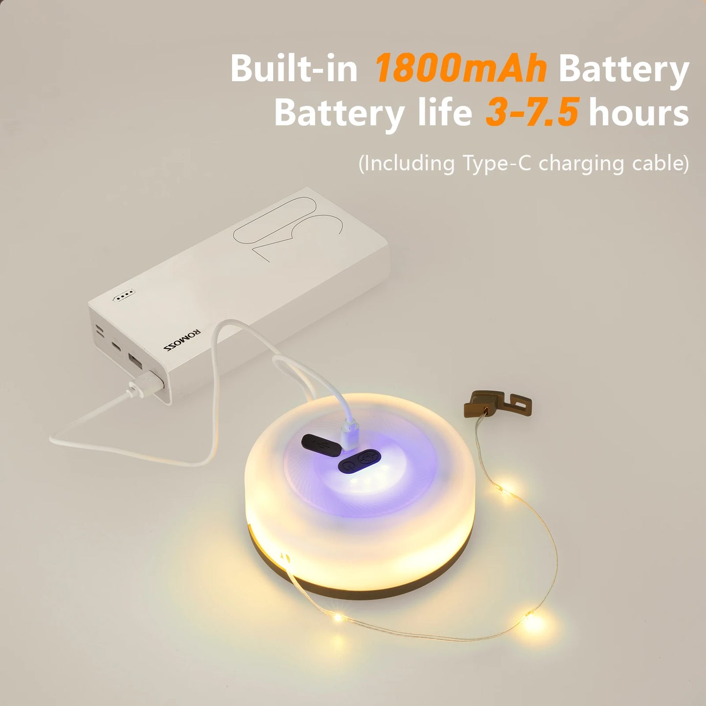 BISINNA Camping String Light USB Charging Lantern 1800mAh,IPX4