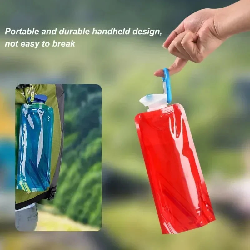 Portable Water Bag Foldable for Sports, Hiking, & Camping - 24oz