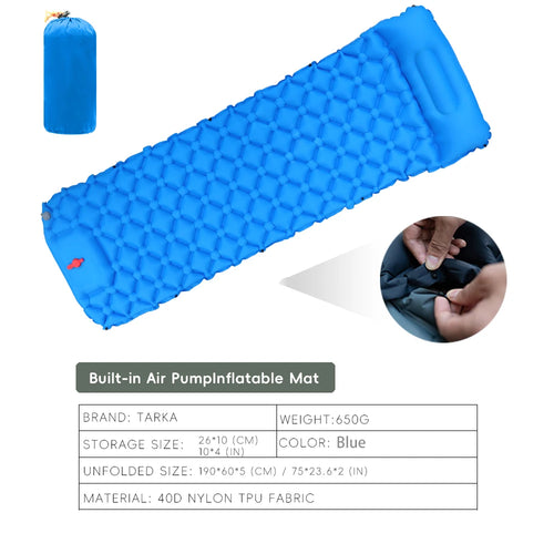 TARKA Inflatable Camping Mats Air Cushion With Pillow Outdoor Tourist