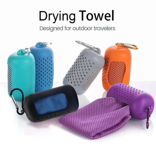 Cold Cooling Towel - Quick Drying with Circular Silicone Case