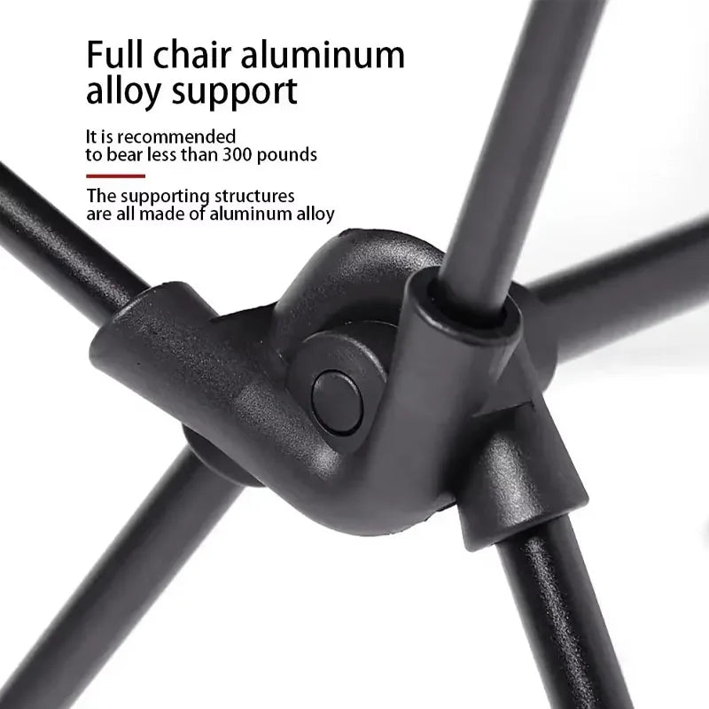 New Portable Outdoor Chair with Headrest and Side Storage Bag