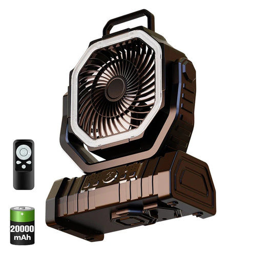 20000mAh Battery Operated Fan Portable Rechargeable Camping Fan / Desk Fan