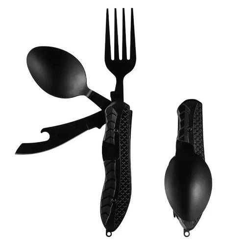 Outdoor Camping Utensils Portable Stainless Steel Foldable Spoon Fork