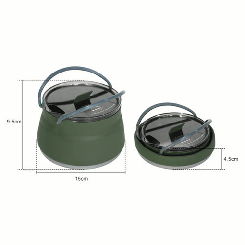 Outdoor Silicone Water Kettle Camping Folding Pot Portable Camping