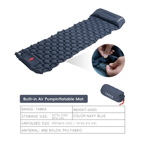 TARKA Inflatable Camping Mats Air Cushion With Pillow Outdoor Tourist
