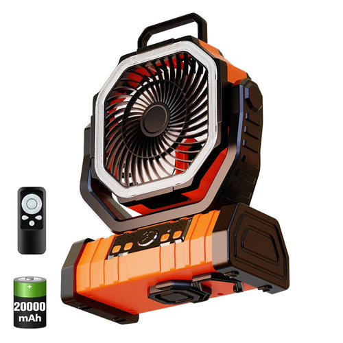 20000mAh Battery Operated Fan Portable Rechargeable Camping Fan / Desk Fan