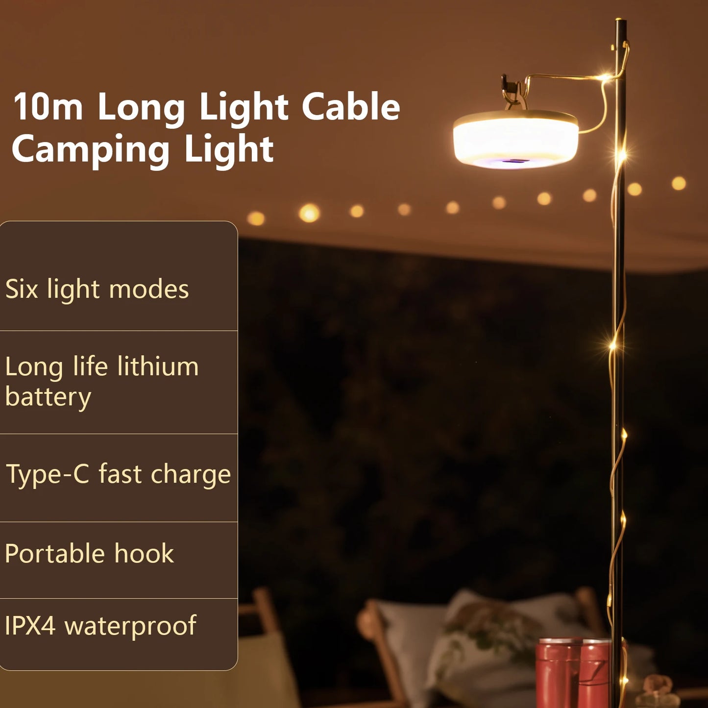 BISINNA Camping String Light USB Charging Lantern 1800mAh,IPX4