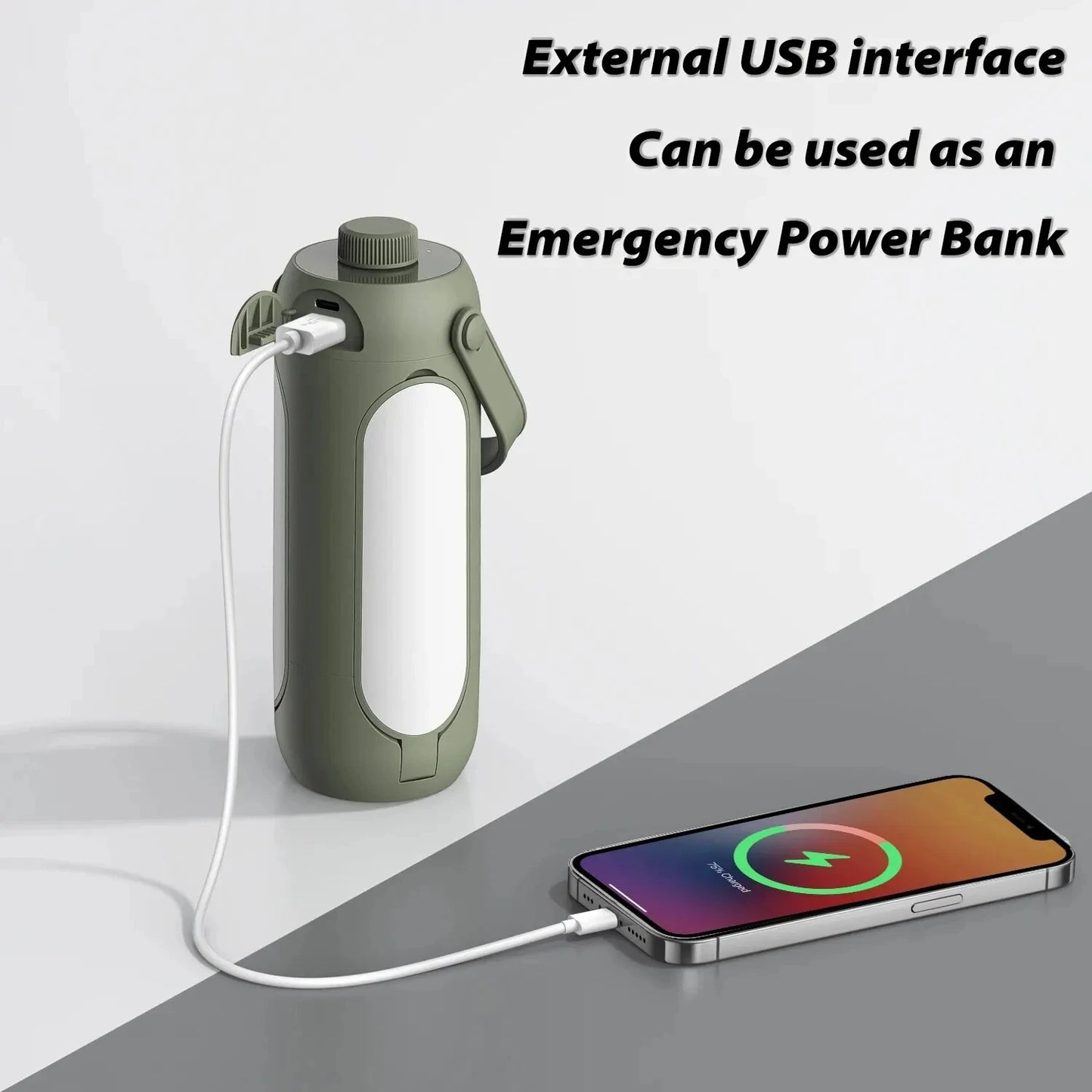 Outdoor Camping Lantern LED Flashlight Rechargeable 10000mAh Foldable