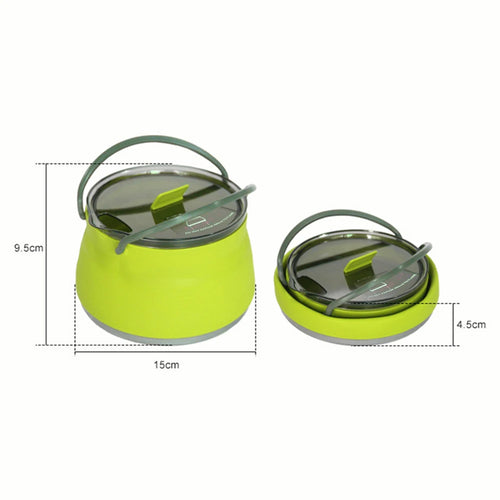 Outdoor Silicone Water Kettle Camping Folding Pot Portable Camping