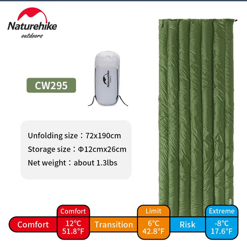 Naturehike CW295 Duck Down Sleeping Bag - Splicable Ultralight