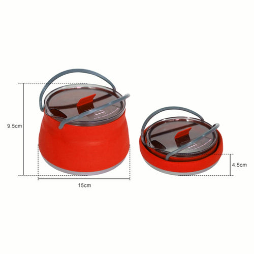Outdoor Silicone Water Kettle Camping Folding Pot Portable Camping