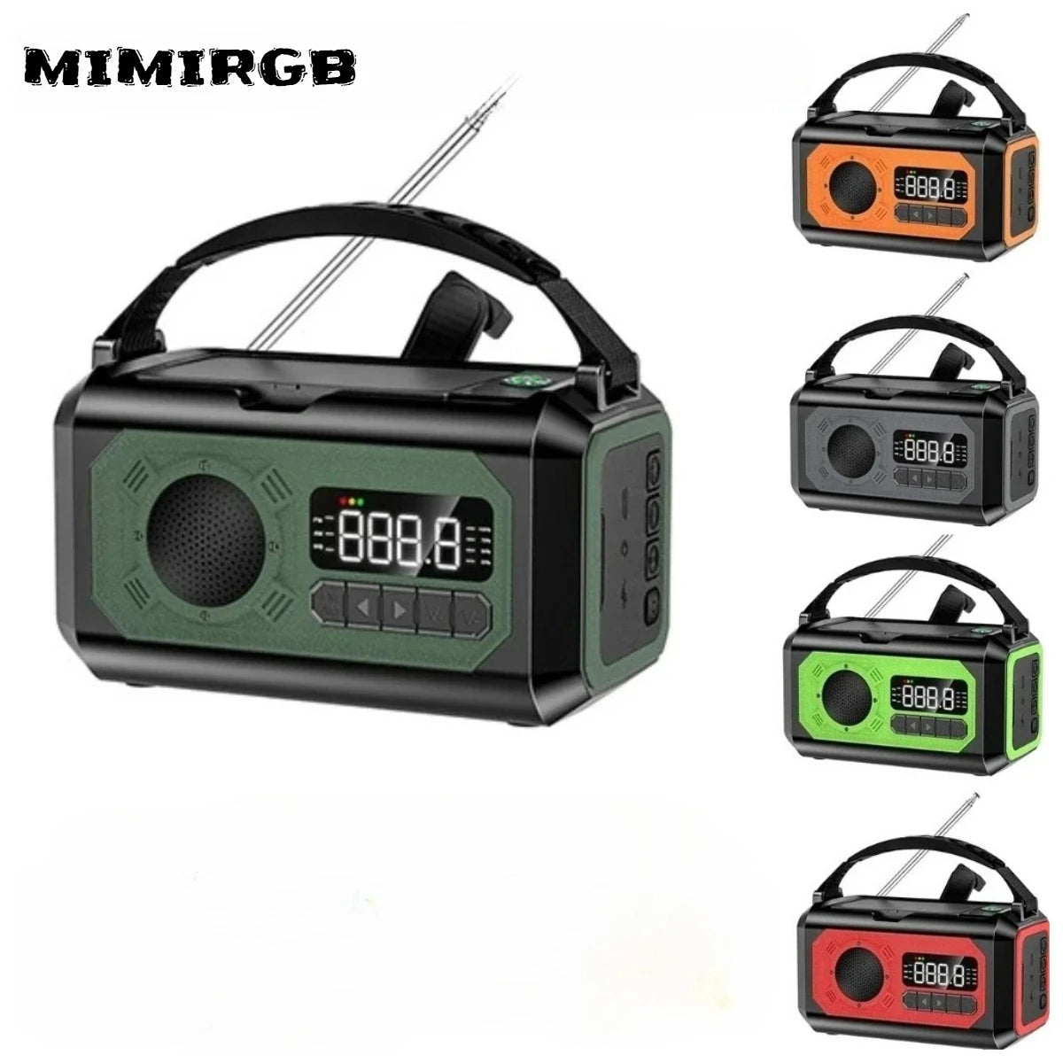12000mAh Emergency AM/FM Radio Multifunction Portable Solar Hand Crank