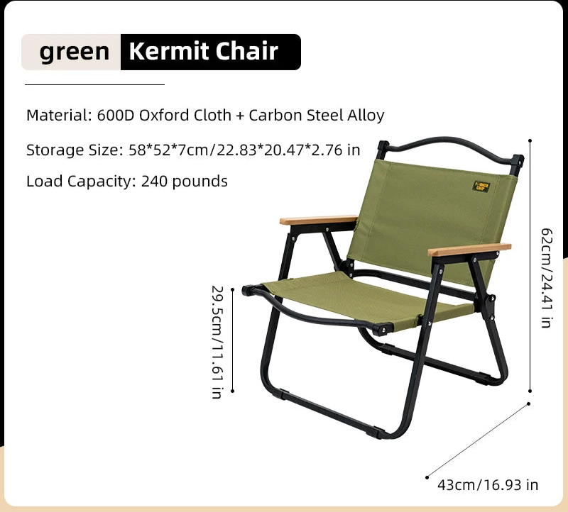 Green Kermit Folding Camping Chair
