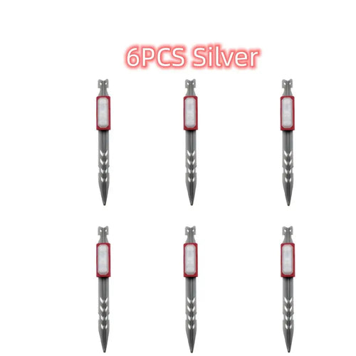 6/4/1 Pcs Tent Pegs With LED Lights Canopy Tent Stakes Nail Ground
