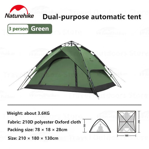 Naturehike 3-4 People Automatic Tent Camping Outdoor Quick Open