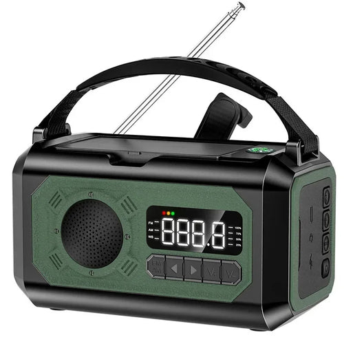 12000mAh Emergency AM/FM Radio Multifunction Portable Solar Hand Crank