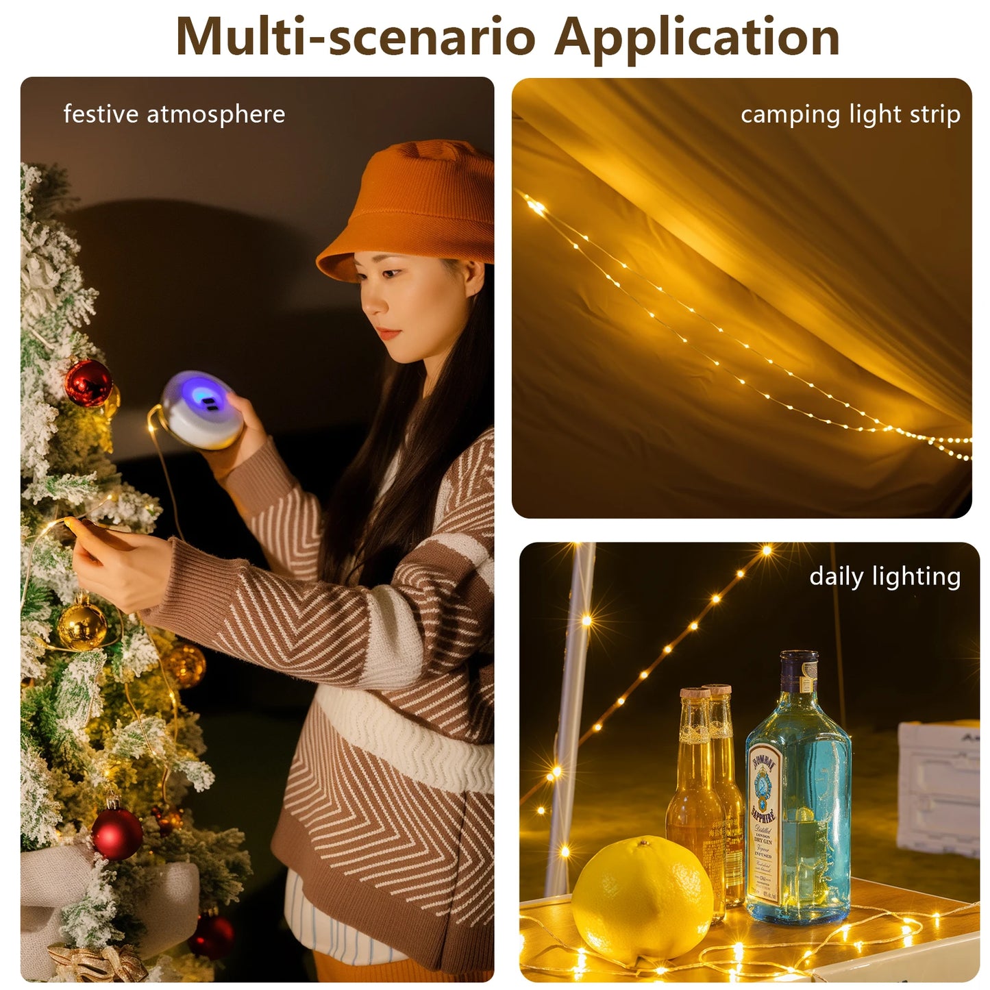 BISINNA Camping String Light USB Charging Lantern 1800mAh,IPX4