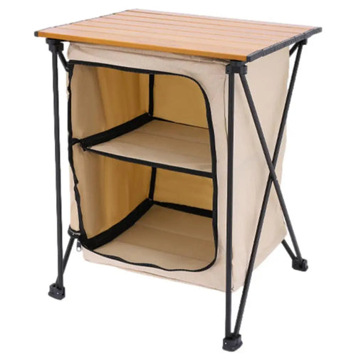 Folding Outdoor Cooking Cupboard Storage Organizer For Camping Kitchen