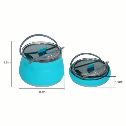 Outdoor Silicone Water Kettle Camping Folding Pot Portable Camping
