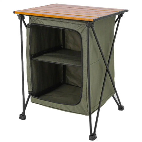 Folding Outdoor Cooking Cupboard Storage Organizer For Camping Kitchen