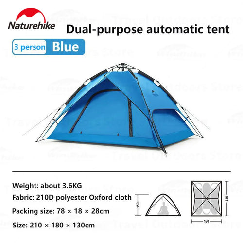 Naturehike 3-4 People Automatic Tent Camping Outdoor Quick Open