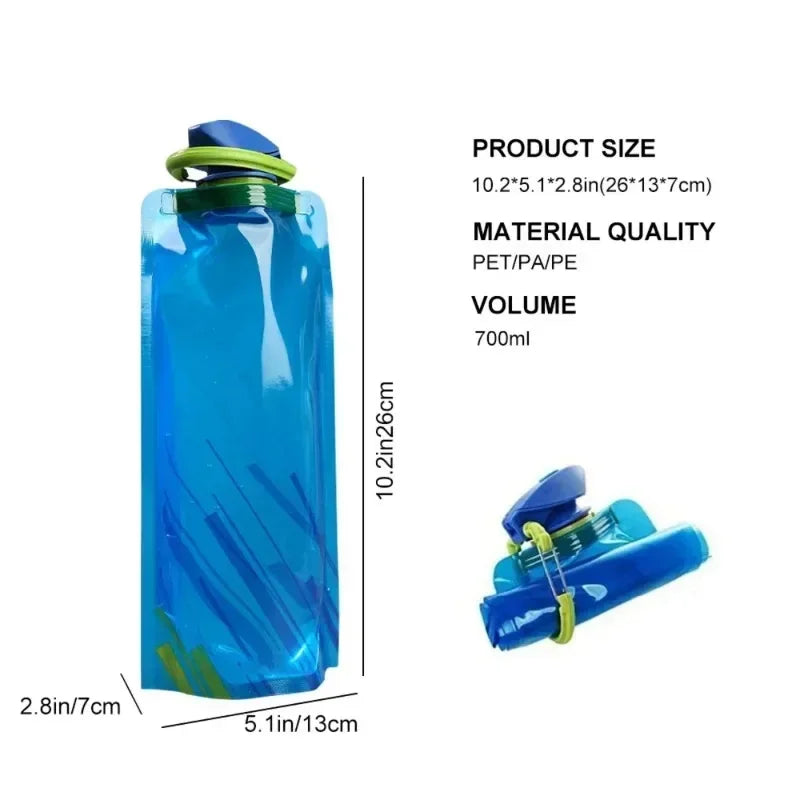 Portable Water Bag Foldable for Sports, Hiking, & Camping - 24oz